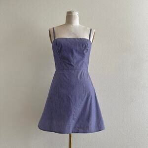 Reformation SAMPLE Westlake blue white striped mini dress